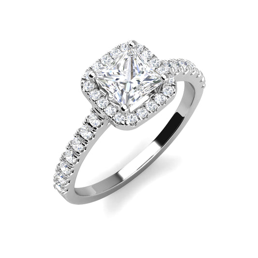 Ring Marry von Juwelenstore: Von oben betrachtet, glanzvolles Symbol zeitloser Qualität mit echtem zertifiziertem Moissanit-Diamanten. Ein Juwel der Extraklasse