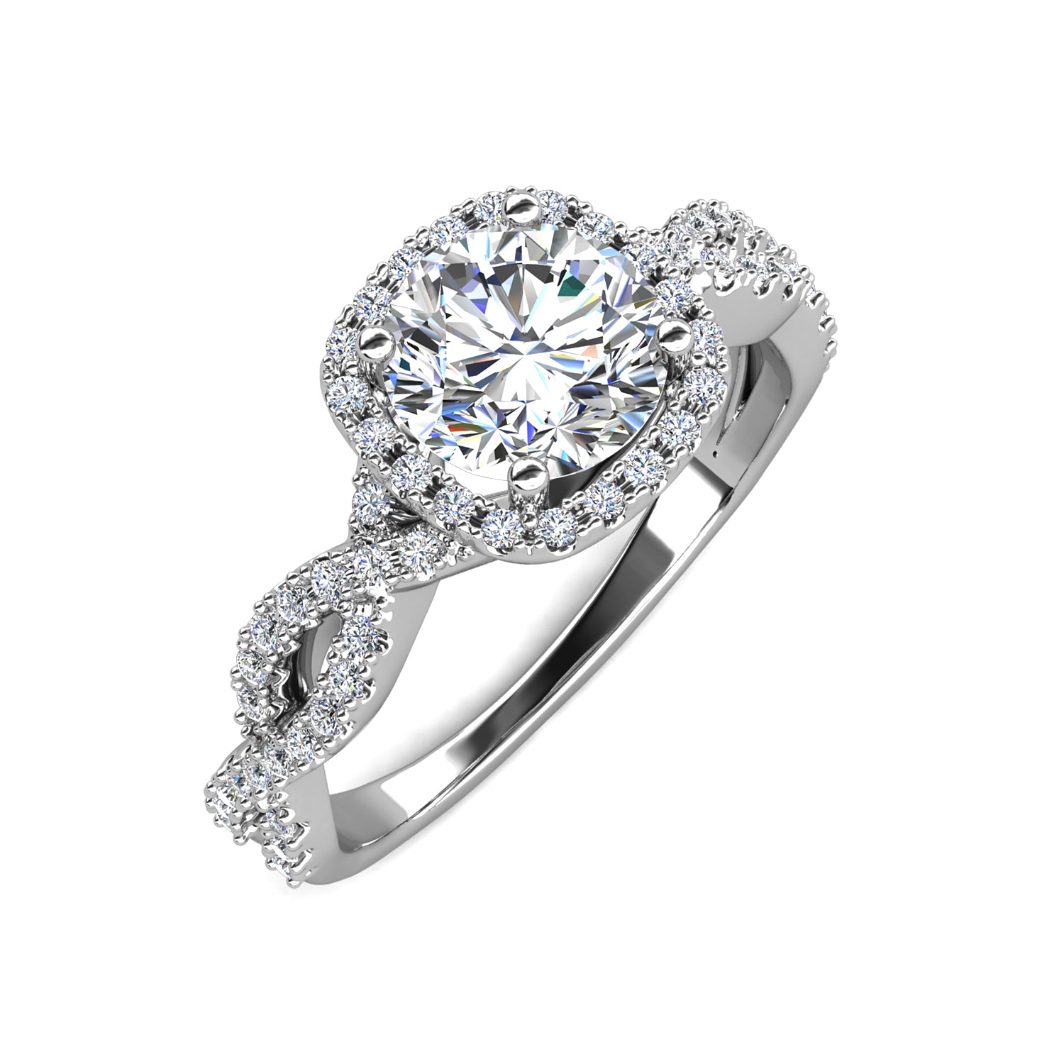 Ring Inaya von Juwelenstore: Von oben betrachtet, glanzvolles Symbol zeitloser Qualität mit echtem zertifiziertem Moissanit-Diamanten. Ein Juwel der Extraklasse